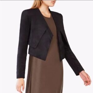 BCBG MAXAZRIA Faux suede crop jacket